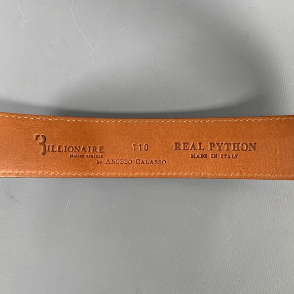 BILLIONAIRE COUTURE Size 40 Off White Textured Phython Skin Leather Belt - Picture 6 of 9